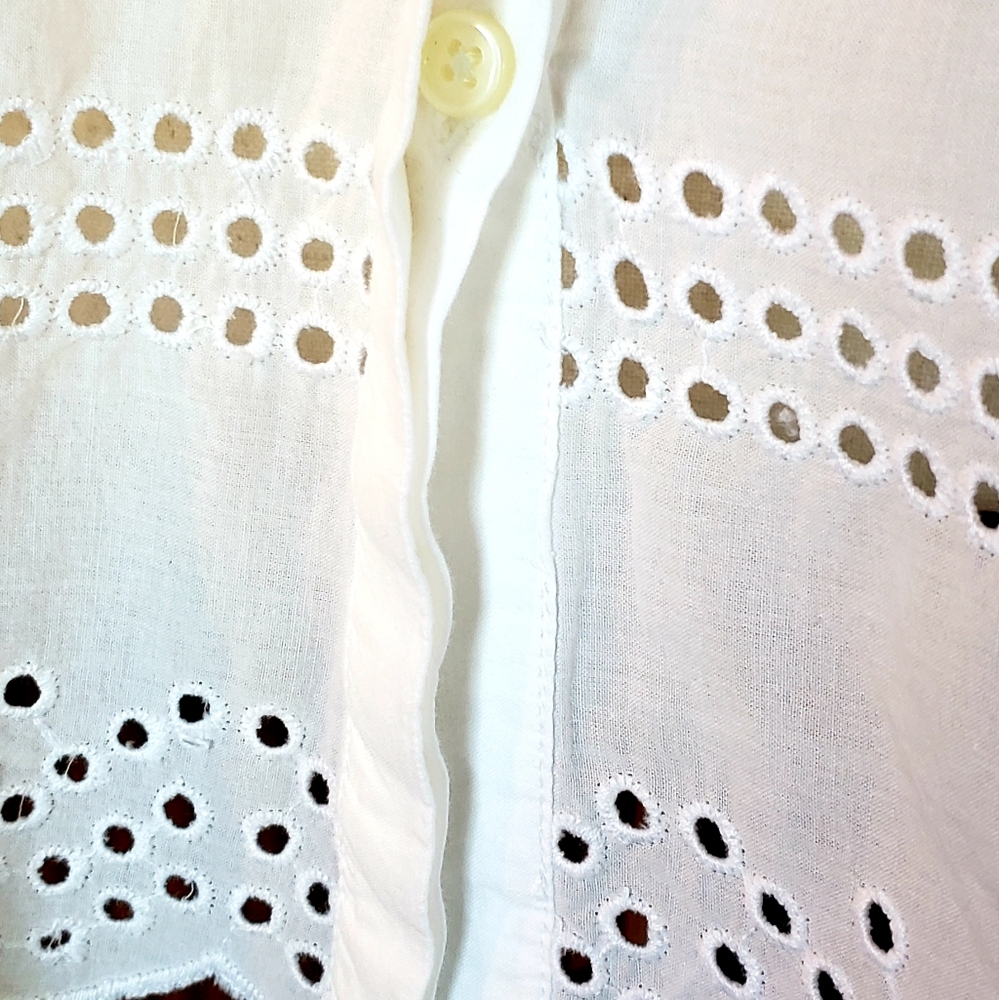 OLD NAVY Cotton Eyelet Blouse - XXL - EUC/Like New - Picture 6 of 8
